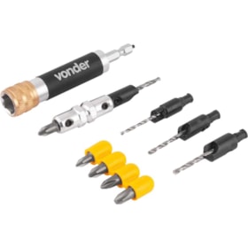 Jogo de Bits/Ponteiras/Brocas Escareadoras Encaixe 1/4