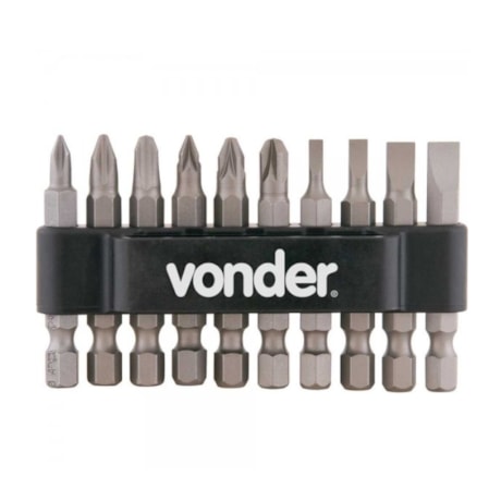 Jogo de Bits / Ponteiras Encaixe Sextavado 1/4'' 10 Peças 3538100000 VONDER-505b6dea-ebfc-474e-809f-2fe13b54d87e