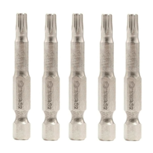 Jogo de Bits Torx T10 x 50mm Encaixe Sextavado 1/4