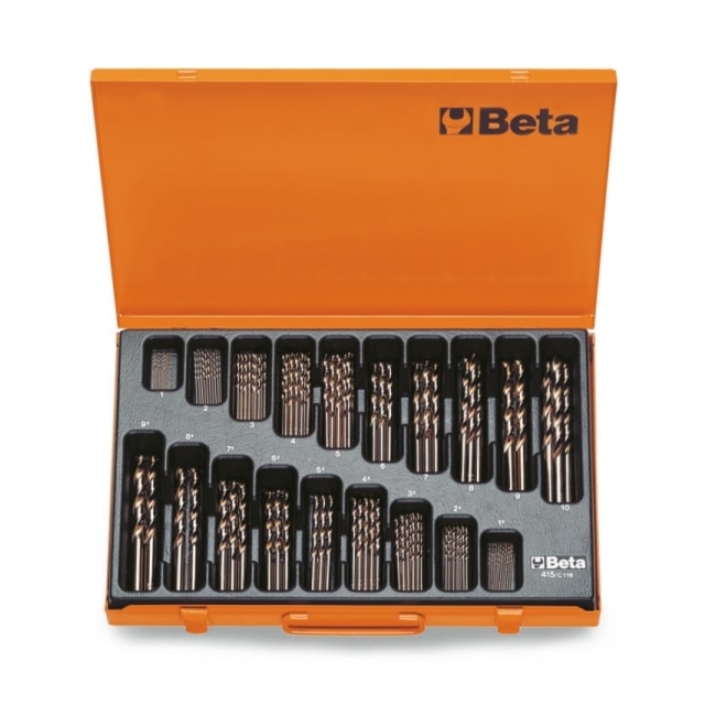 Jogo de Broca Aço Rápido HSS-Co para Metais 1.0 a 10.0mm 116 Peças 415/C116 BETA-6ae55366-9232-4ac1-a26e-ad1251c48dc8