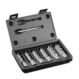 Jogo de Broca Anular HSS 14/18/22mm x 55mm com 7 Peças HCL.KIT EUROBOOR