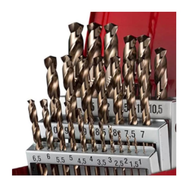 Jogo de Brocas 1 à 13mm HP HSS-E DIN 338 Afiação em Cruz 25 Peças A777 DORMER-9d98dec5-f0fb-4665-8eaa-0b1befd89c69