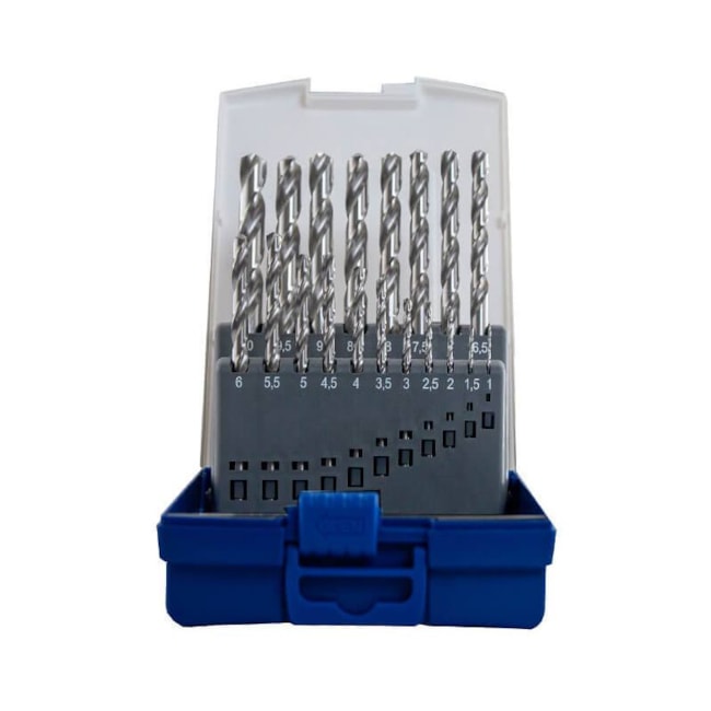 Jogo de Brocas Aço Rápido para Metais 1 à 10mm Din 338 19 Peças TW104 LENOX TWILL-cafd777e-5987-4fdb-ba3d-f1b8362f2d9b