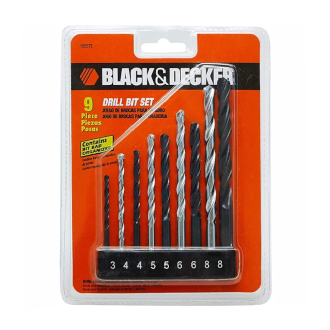 Jogo de Brocas de Aço Rápido e Concreto 9 peças 15557EP BLACK + DECKER -eb37ee1e-f593-4444-852b-90a3584e6674