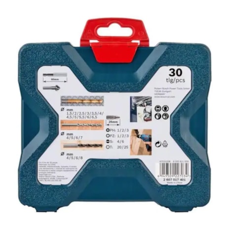 Jogo de Brocas e Bits Pontas de Titânio X-LINE 30 Peças 2607017401 BOSCH-fe648cb2-6498-451b-9b4d-d59d7b95faf1
