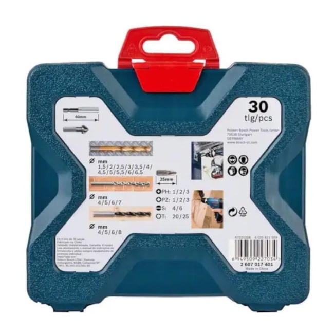 Jogo de Brocas e Bits Pontas de Titânio X-LINE 30 Peças 2607017401 BOSCH-6662bfde-3ca3-42a2-a46f-f914ce0920b4