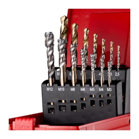 Jogo de Brocas e Macho M3 M12 2.5 a 10.2mm 14 Peças L114302 DORMER-746cdc36-17e1-4fd5-a699-1d1bf6e452d3
