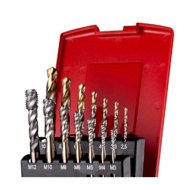 Jogo de Brocas e Macho M3 M12 2.5 a 10.2mm 14 Peças L114302 DORMER-c6451a44-0667-43e6-b8ac-e7f868ef19d1