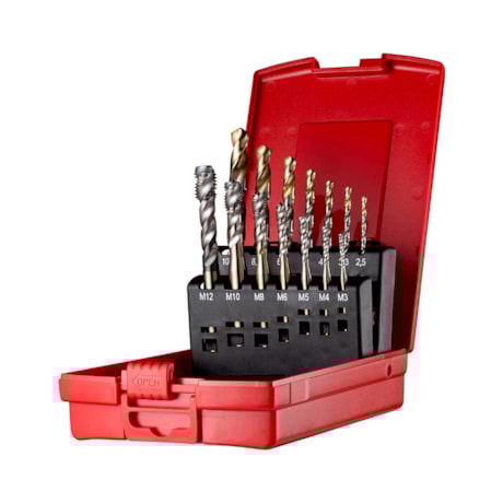 Jogo de Brocas e Macho M3 M12 2.5 a 10.2mm 14 Peças L114302 DORMER-36fb311f-749f-455a-9d02-e2b53b335b01
