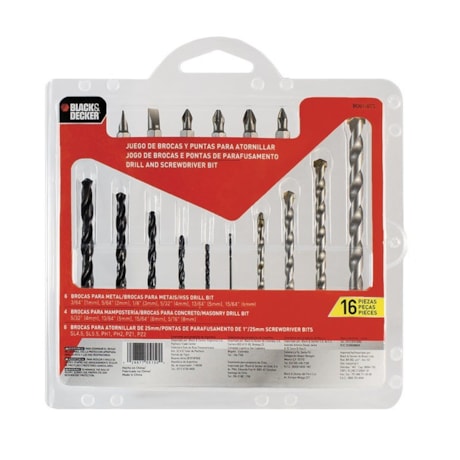 Jogo de Brocas e Pontas 16 Peças BD0130CS BLACK + DECKER -d5c5a641-21a7-4320-8199-f58a03b0005d