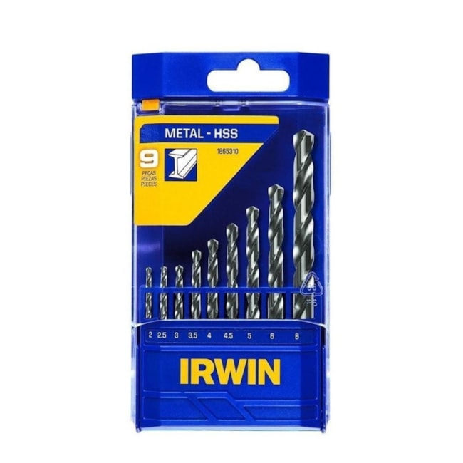 Jogo de Brocas HP HSS ANSI 2 a 8mm Estojo Pro Case com 9 Peças 1865310 IRWIN-44cd3fed-64bf-4b02-a513-cc67ffe2c435