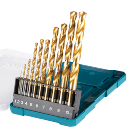 Jogo de Brocas HP HSS Tin 1.0 a 10mm 10 Peças D-72849 MAKITA