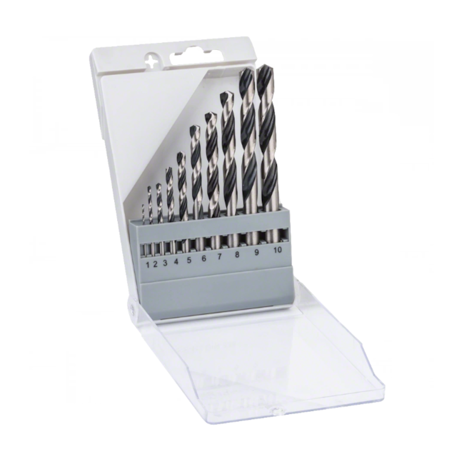 Jogo de Brocas HSS 1 a 10mm Afiação Cruz 10 Peças 2608577348 BOSCH-476acfb5-bd6d-4405-8c3e-dd2f014fab18