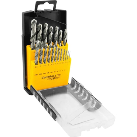 Jogo de Brocas HSS 1 a 10mm com 19 Peças 5353019110 VONDER-d3fa39a0-f7b1-48e7-8ff6-42f00cc21ec1