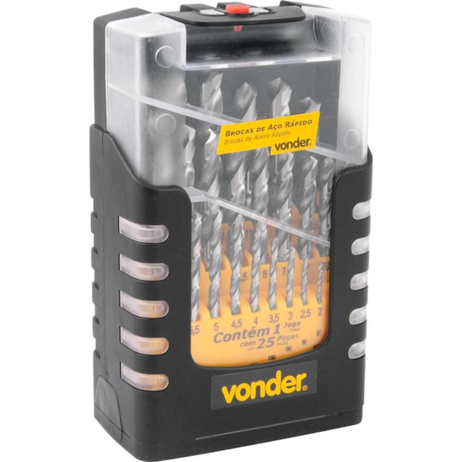 Jogo de Brocas HSS 1 a 13mm com 25 Peças 5353025113 VONDER-6a9bd846-7f0a-49aa-bc6b-fb537fb22fe7