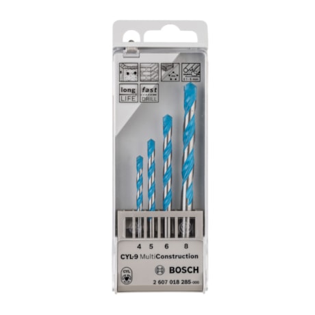 Jogo de Brocas MultiConstruction de 4 a 8mm com 4 Peças 2607018285 BOSCH-80d19ce9-098d-44a0-97a2-69d9481e0b3b