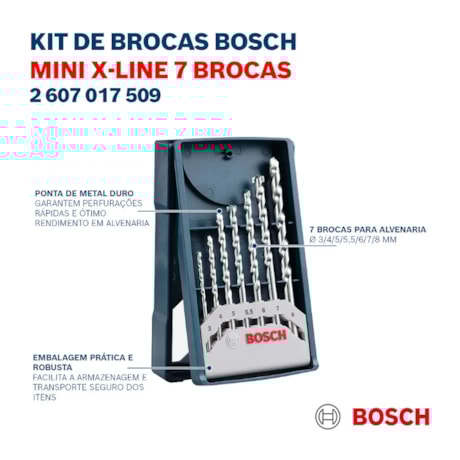 Jogo de Brocas para Alvenaria de 3mm a 8mm com 7 Peças 2607017509 X-LINE BOSCH-b417ea36-7f2e-44ec-930b-81fa49717f6f