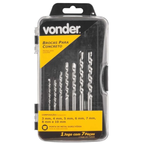 Jogo de Brocas para Concreto 3mm a 10mm 7 Peças 5361003010 VONDER-b7c06442-4b73-41f5-812b-5e9a2c96789d