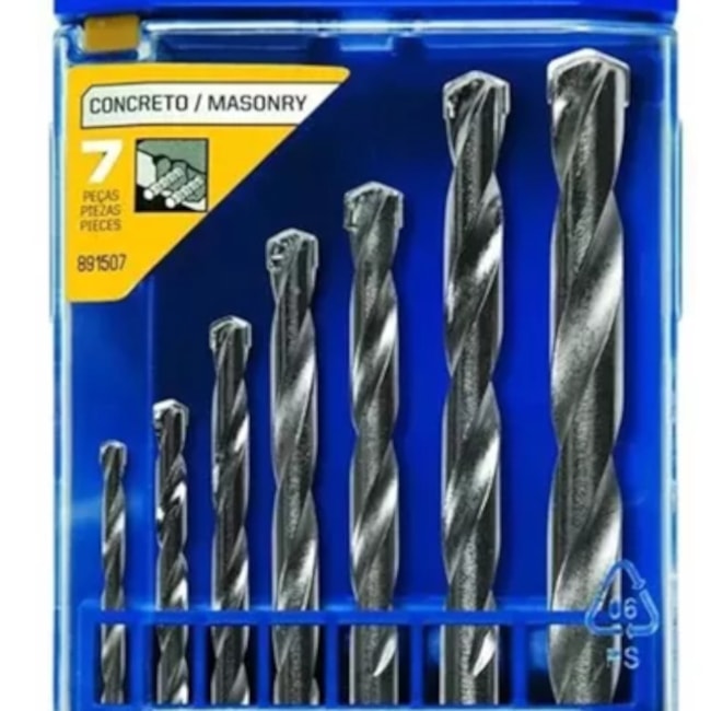 Jogo de Brocas para Concreto 3mm à 10mm com 7 Peças 891507 IRWIN-bfc5f077-a91c-4120-a96f-c4c4b4835128
