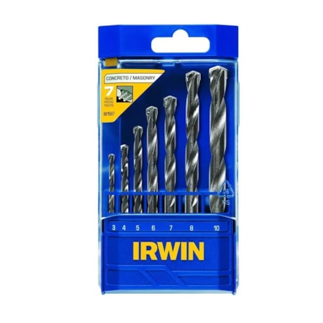 Jogo de Brocas para Concreto 3mm à 10mm com 7 Peças 891507 IRWIN