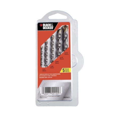 Jogo de Brocas para Concreto 4mm à 10mm 5 Peças BD0090CS BLACK + DECKER