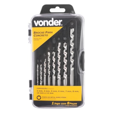 Jogo de Brocas para Concreto 8 Peças 3 à 12mm 5361003012 VONDER-ec4c93f2-3f1c-488f-a471-b8cb943b9e49