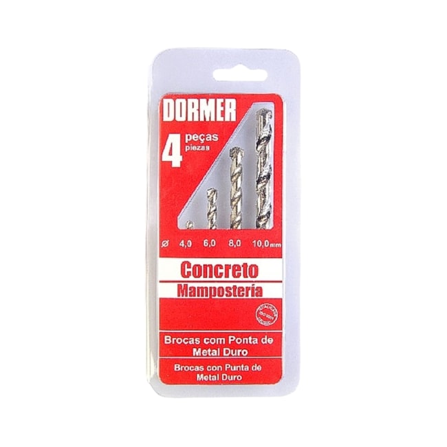 Jogo de Brocas para Concreto A800 com 4 Peças A803144B DORMER-d2233d27-307f-4cc4-a8c5-a73de69b712e