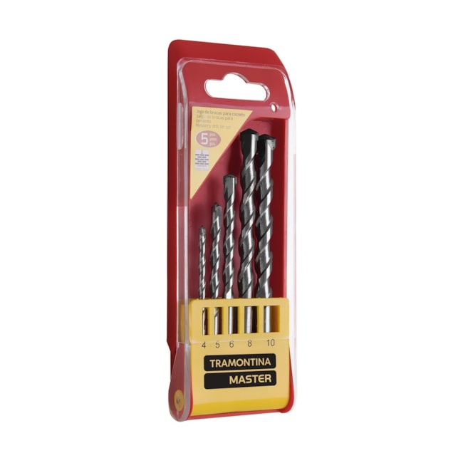 Jogo de Brocas para Concreto DIN 8039 4.00 a 10.0mm 5 Peças 43142505 TRAMONTINA MASTER-9d59a24b-f277-410f-850f-56652635f150