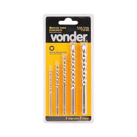 Jogo de Brocas para Concreto Metal Duro 4mm a 10mm com 5 Peças 5361004010 VONDER-28e9d767-eba2-43e0-a40b-f7c7a1e63ab4