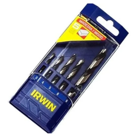 Jogo de Brocas para Madeira de 3 Pontas com 5 Peças 1865316 IRWIN-23329323-c899-42f8-9630-97e940f262ab