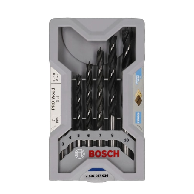 Jogo de Brocas para Madeira PRO Wood 3,0-10,0mm 7 Peças 2607017034 BOSCH-f1974fcc-7864-4611-af7a-8160cf4210fd