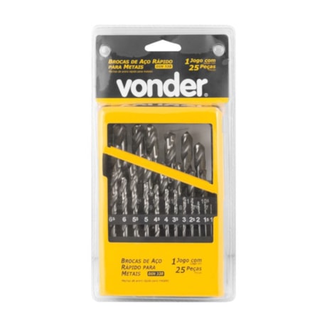Jogo de Brocas para Metais Din 338 1.00mm à 13.00mm 25 Peças 5353001130 VONDER-7ca7a1e3-5e56-4b18-ab51-1a98e81066de