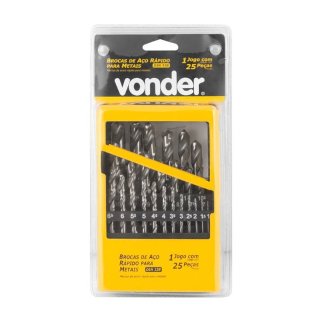 Jogo de Brocas para Metais Din 338 1.00mm à 13.00mm 25 Peças 5353001130 VONDER-32daaee5-353c-4af4-9eb1-dca5fd415cdf