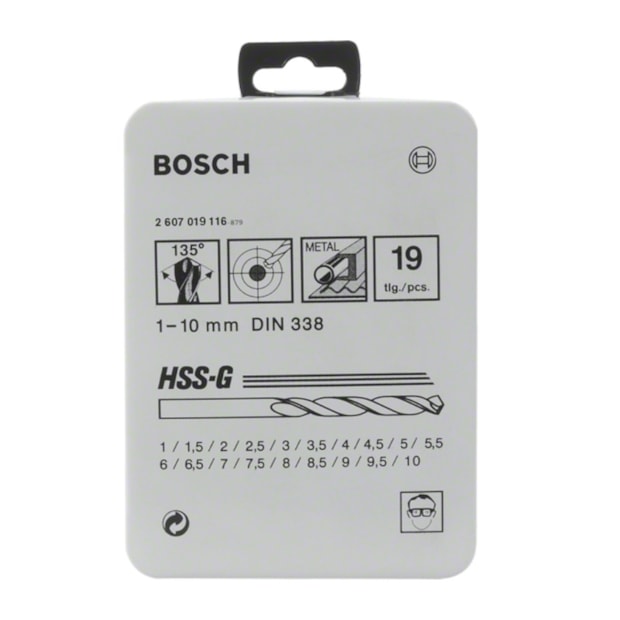 Jogo de Brocas para Metal 1.0mm à 10.00mm 19 Peças 2607019116 Bosch-050d32ab-c4d6-4c81-9ce4-4c0399a99a85