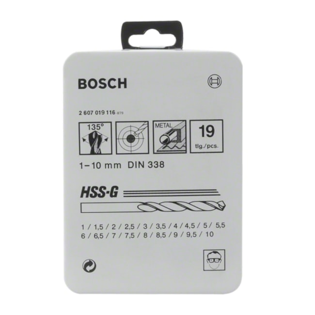 Jogo de Brocas para Metal 1.0mm à 10.00mm 19 Peças 2607019116 Bosch-c7b51958-180c-42c4-b42d-02cc0460f417