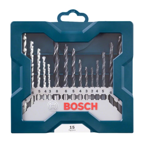 Jogo de Brocas para Metal Madeira Alvenaria X-Line 3 a 8mm 15 Peças 2607017504 BOSCH-b8f7b6d5-27cc-4001-939e-38016121c4f2