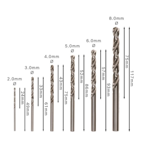 Jogo de Brocas para Metal PRO Metal HSS-G 2,0-8,0mm com 6 Peças 2607010529 BOSCH-914a953f-d772-4eba-a35a-c4113216da22