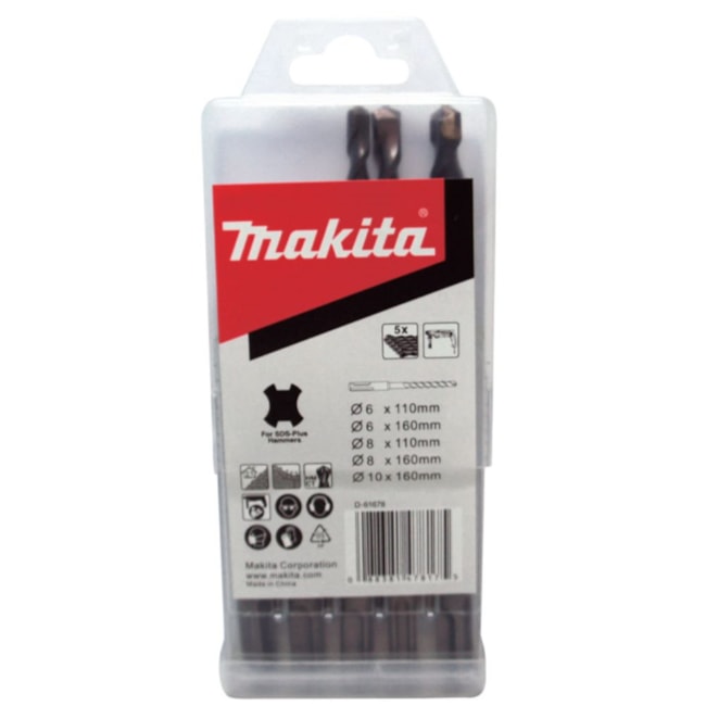 Jogo de Brocas SDS Plus 6.0 a 10.0mm 5 Peças D-61678 MAKITA-1a77373c-2eaf-4ce8-b76b-e60815d3015e