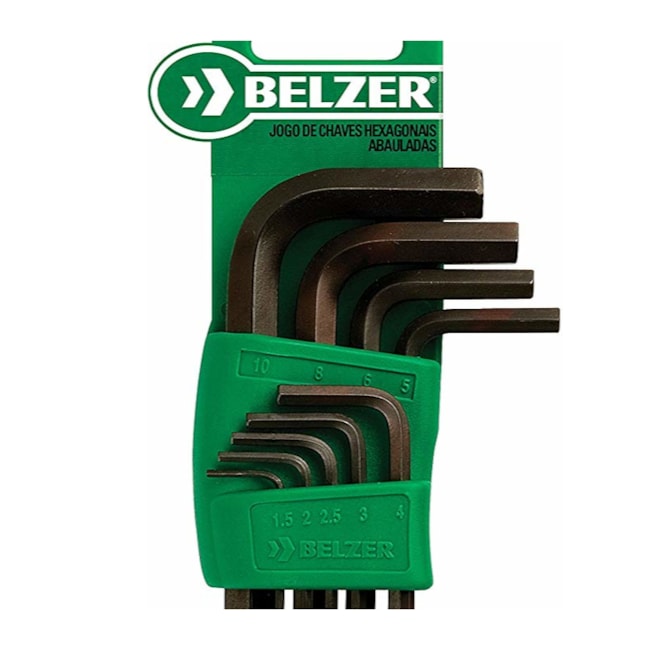Jogo de Chave Allen Hexagonal L Abaulada 1.5mm a 10mm 9 Peças 220890BR SATA-5461c024-9def-4392-bdc8-838134c549a1
