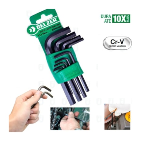 Jogo de Chave Allen Hexagonal L Curta 1.5mm a 10mm 9 Peças 220407SBR BELZER/SATA-8a03d31d-1edd-4898-b721-6451ea32056b