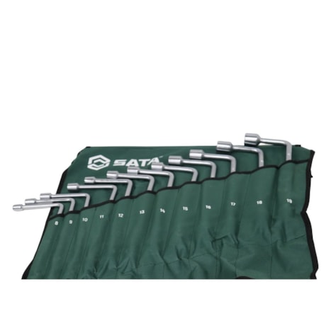 Jogo de Chave Biela Sextavado 8 a 19mm com 12 Peças ST08021L SATA