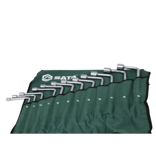 Jogo de Chave Biela Sextavado 8 a 19mm com 12 Peças ST08021L SATA-9337dd60-8b79-4a9a-935f-aca7422d6719