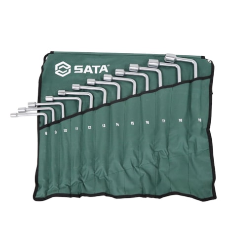 Jogo de Chave Biela Sextavado 8 a 19mm com 12 Peças ST08021L SATA
