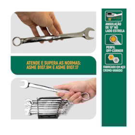 Jogo de Chave Combinada 8-19mm com 9 Peças ST09020SJ BELZER/SATA