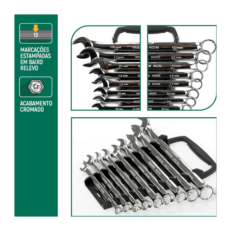 Jogo de Chave Combinada 8-19mm com 9 Peças ST09020SJ BELZER/SATA