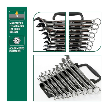 Jogo de Chave Combinada 8-19mm com 9 Peças ST09020SJ BELZER/SATA-546d0504-5fe7-4600-aebe-5e5ce288d61b