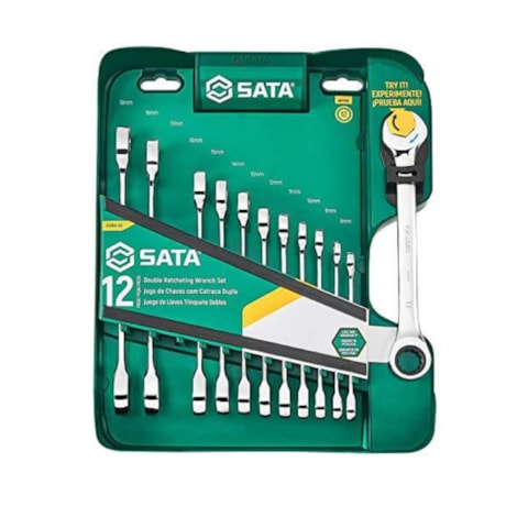 Jogo de Chave Combinada com Catraca 12 Peças ST09066-02 SATA-0719c8cb-7081-488e-8251-7feb73cd3e0b