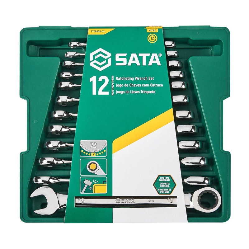 Jogo De Chave Combinada com Catraca 8-19mm 12 peças ST09040-02