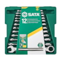 Jogo De Chave Combinada com Catraca 8-19mm 12 peças ST09040-02 SATA