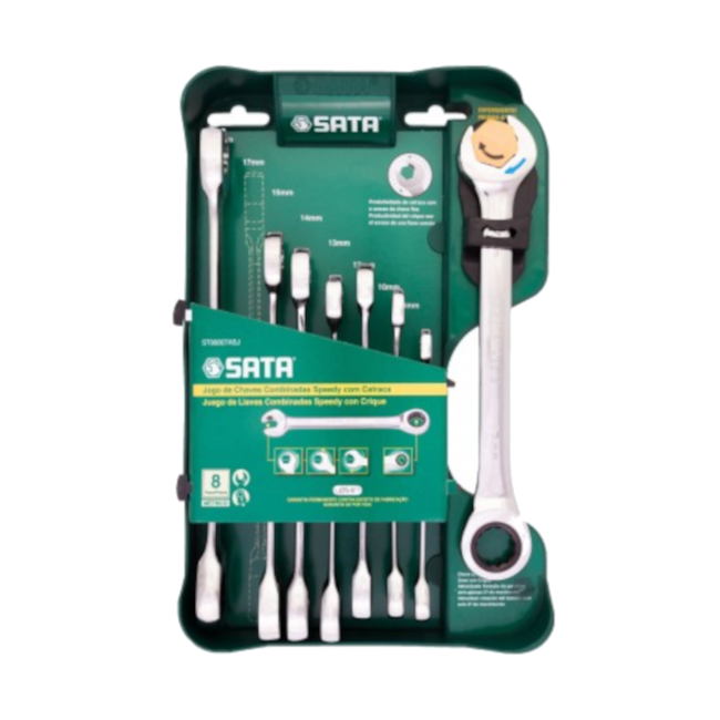 Jogo de Chave Combinada com Catraca 8-19mm 8 Peças ST08007ASJ SATA-5ad130b5-0cb5-4083-a2fd-4b913592a142